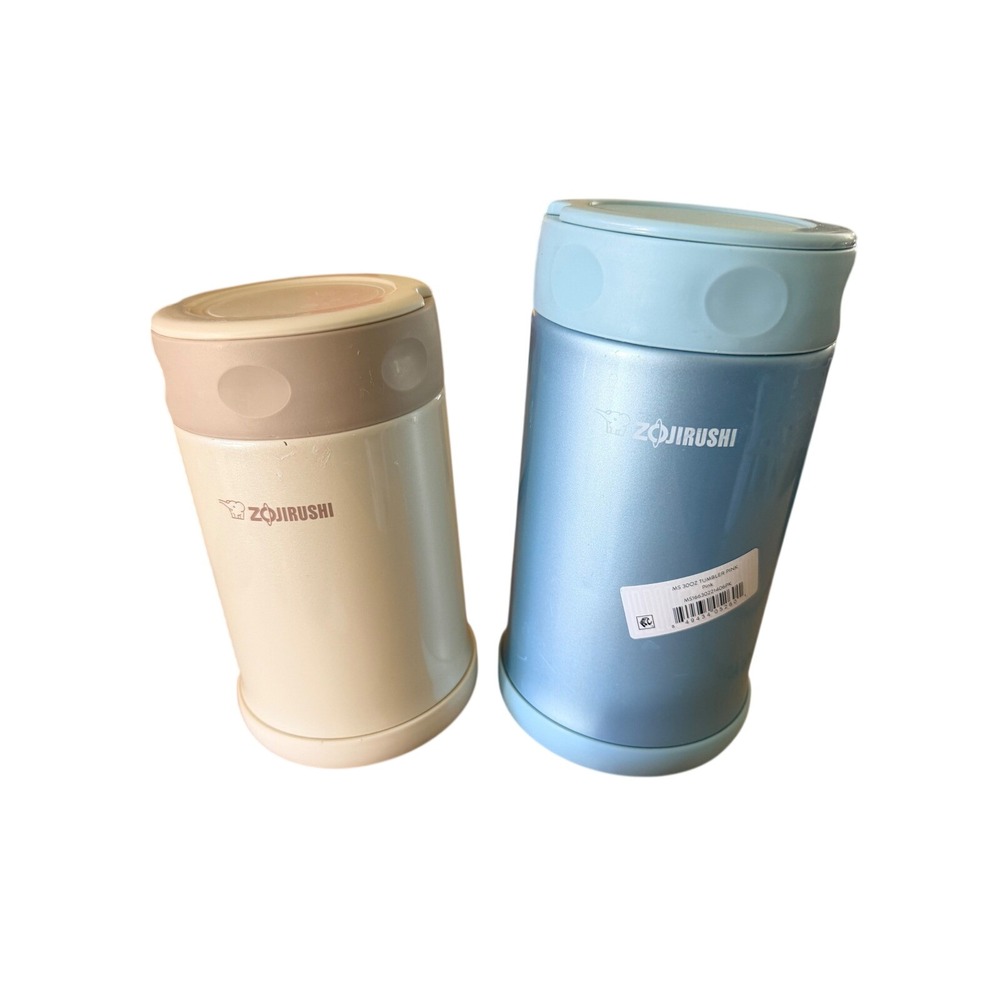 Zojirushi Food Jar Set 25oz Blue Cream Good Insulated Stainless Steel Minimalist
